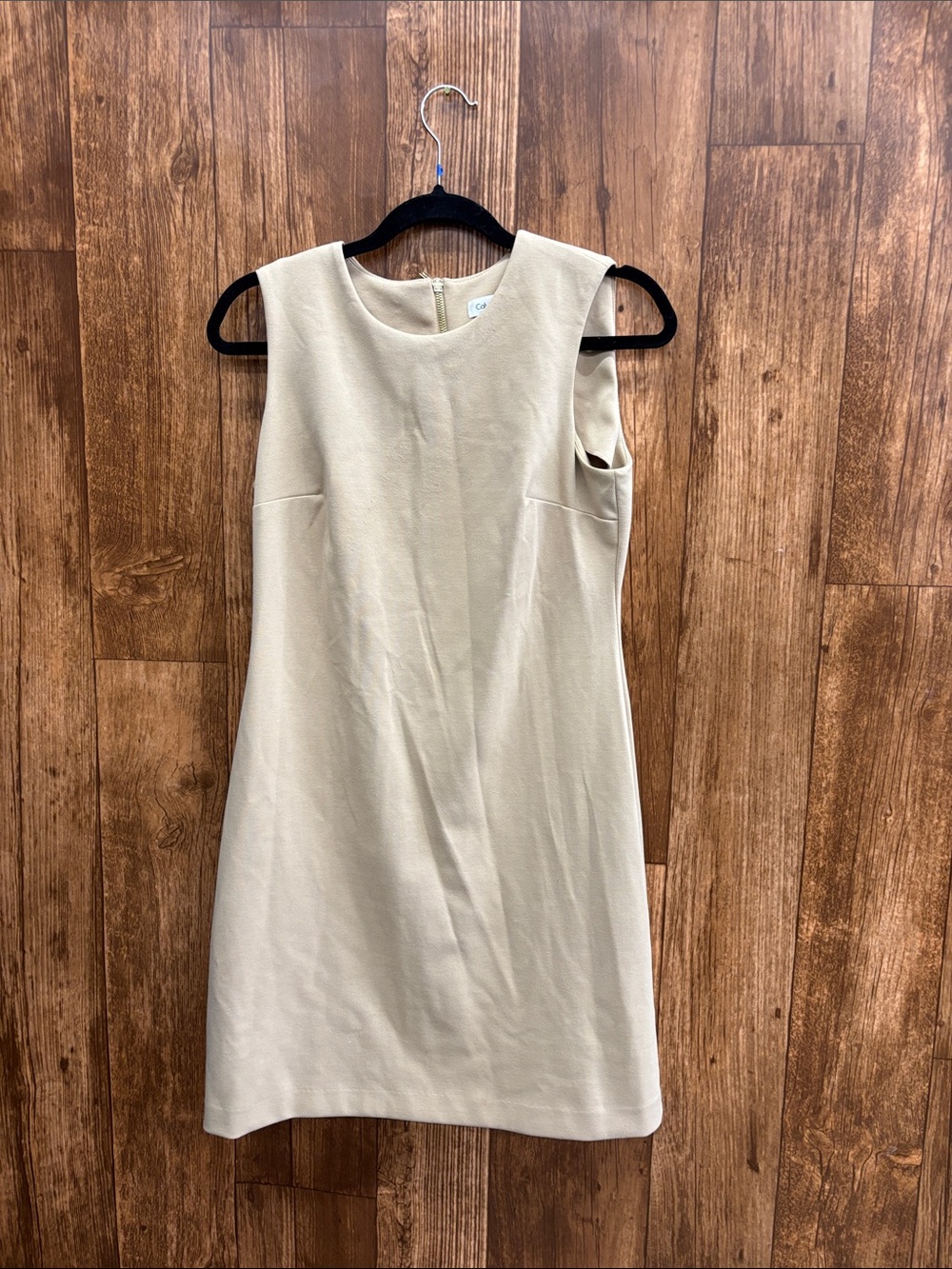 Calvin Klein Sleeveless Shift Dress in Cream
